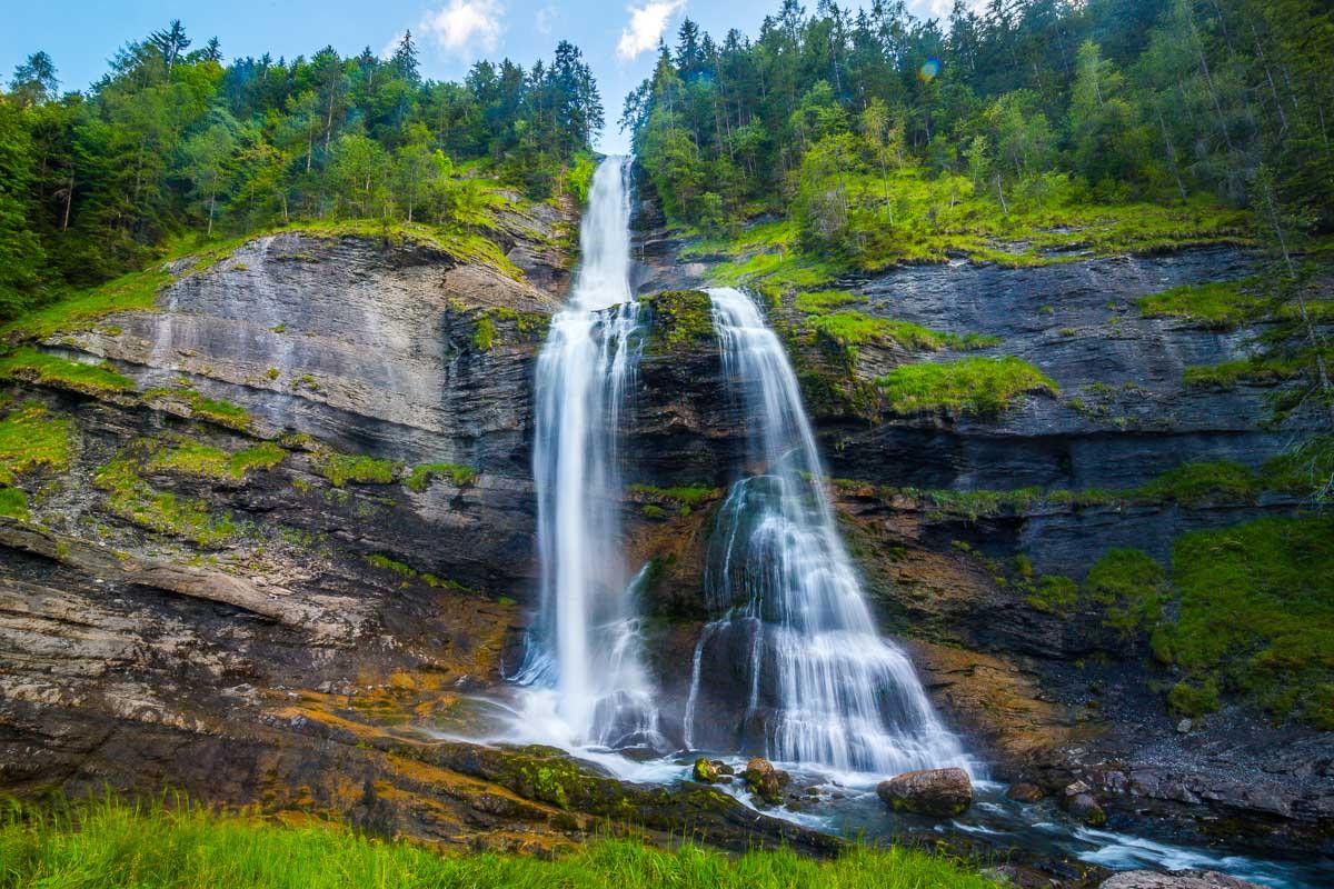 la cascade du rouget sixt fer a cheval waterfall