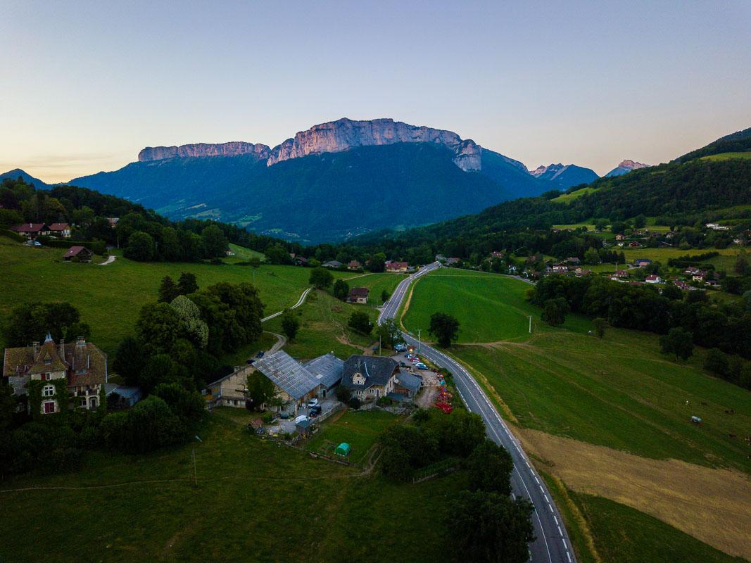 road from le parmelan mountain