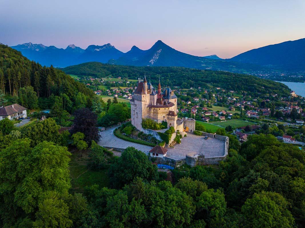 close up view of chateau de menthon