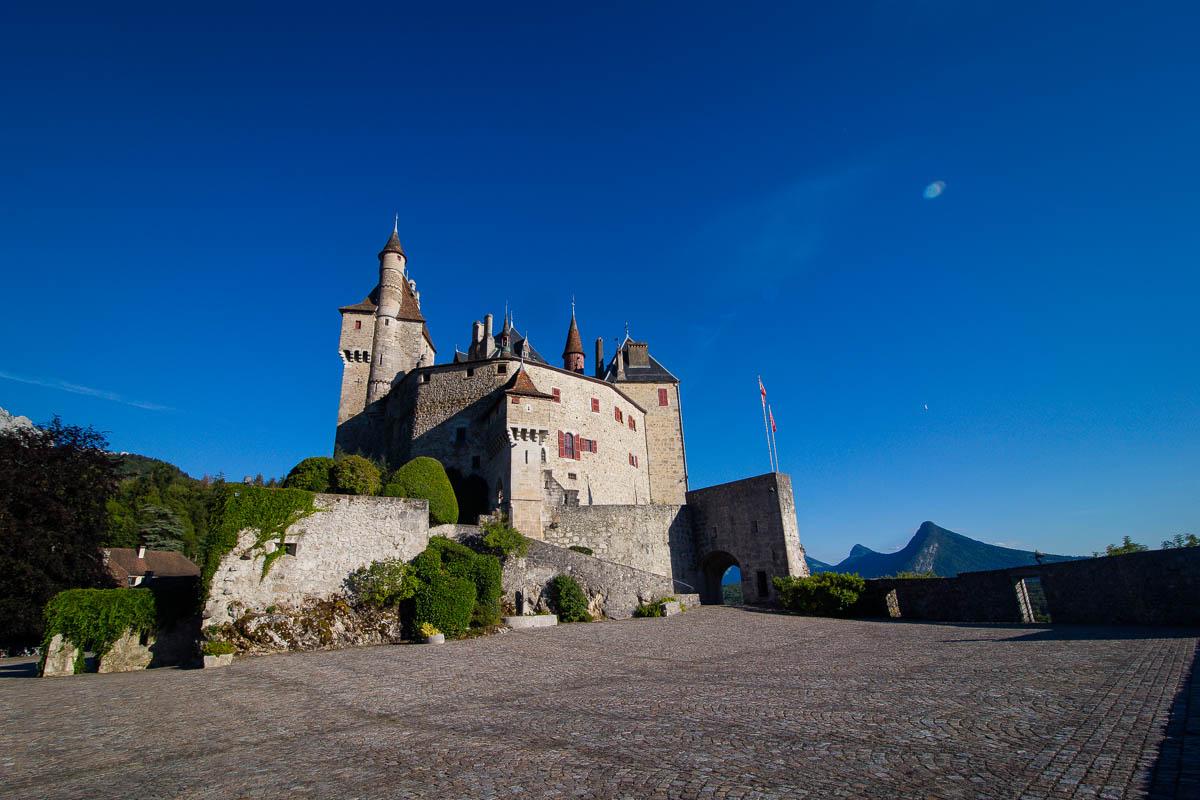 chateau de menthon from the yard