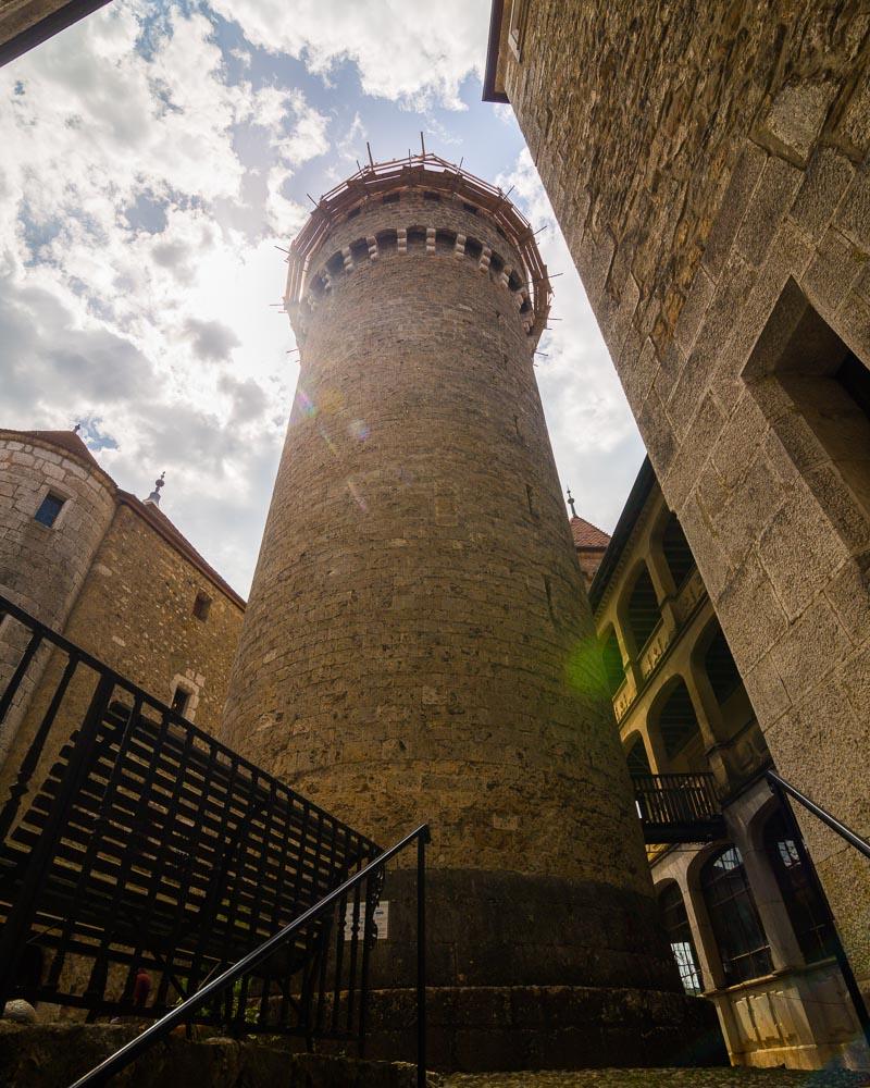 dungeon tower in chateau de montrottier