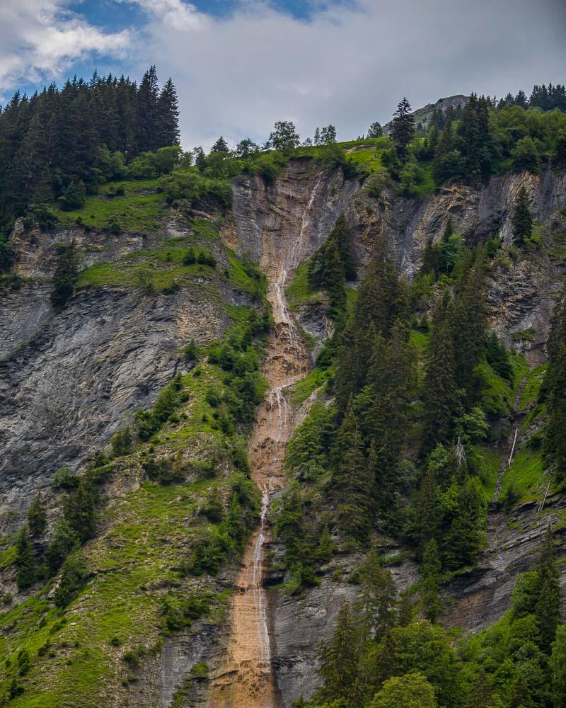 waterfall in cirque des fonts sixt fer a cheval