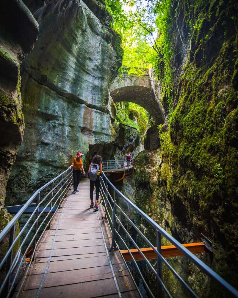 pathway under a bridge gorges du fier