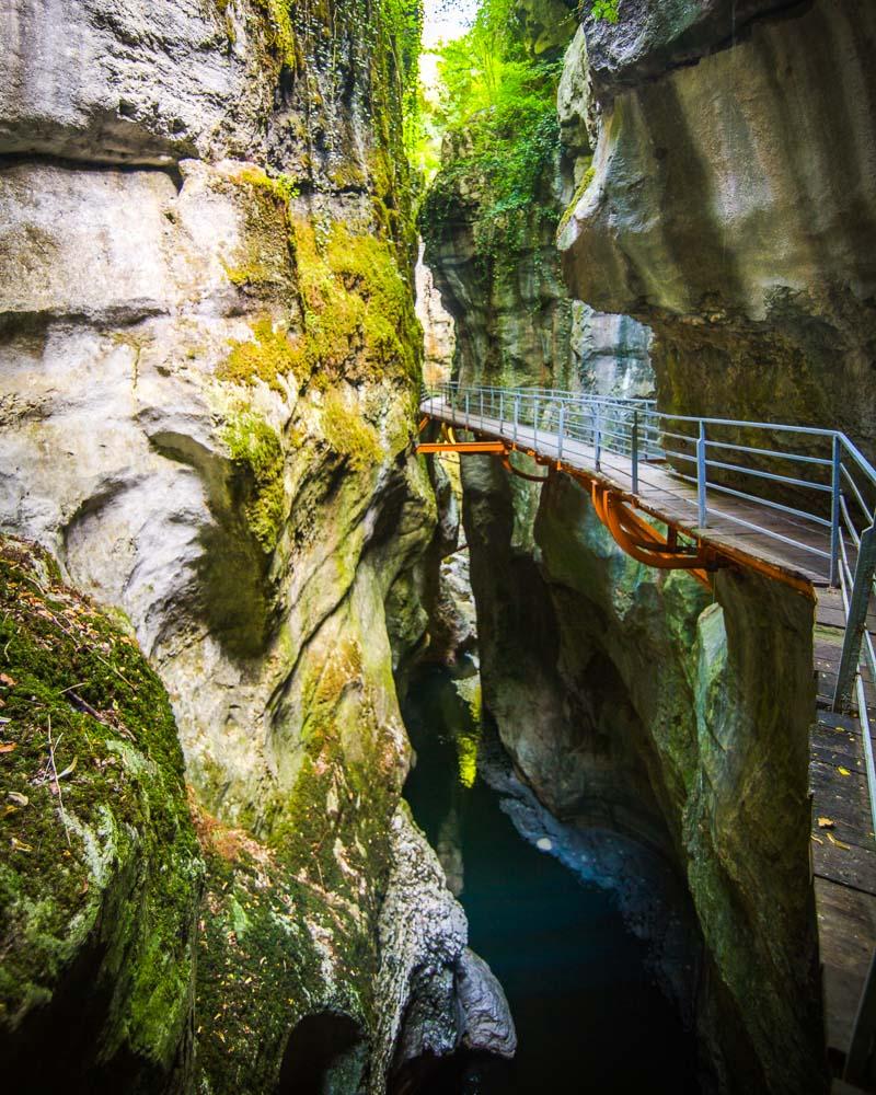 manmade path high above the river