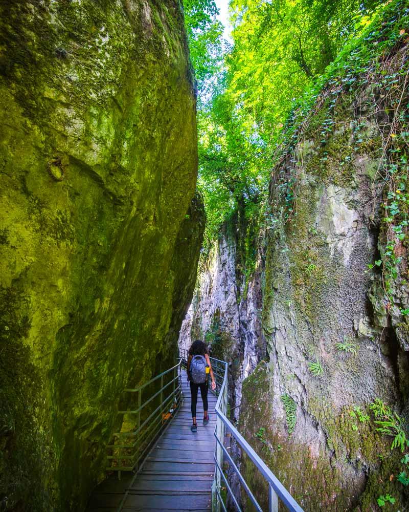 pathway between rocks in gorges du fier