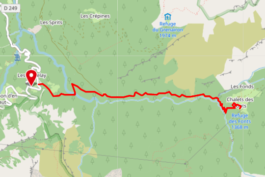 map randonnee cirque des fonts hike