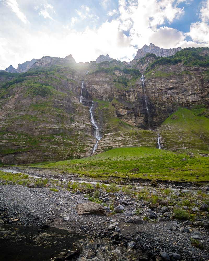 waterfalls on the bout du monde hike