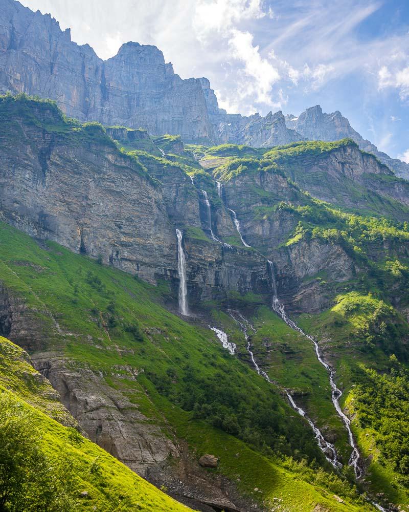 high waterfalls in the cirque du fer a cheval