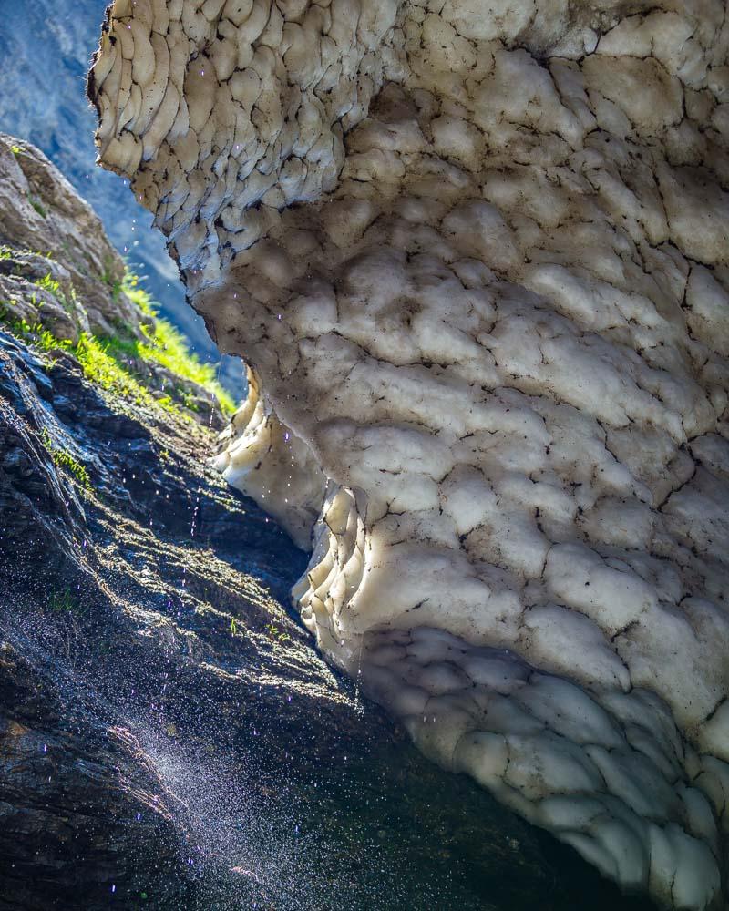 melting snow on the bout du monde hike