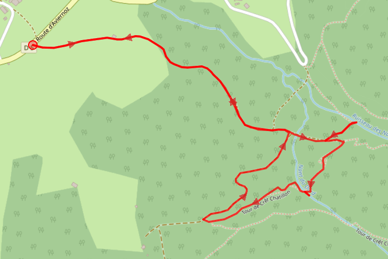 circuit des cascades de villaz annecy hike map
