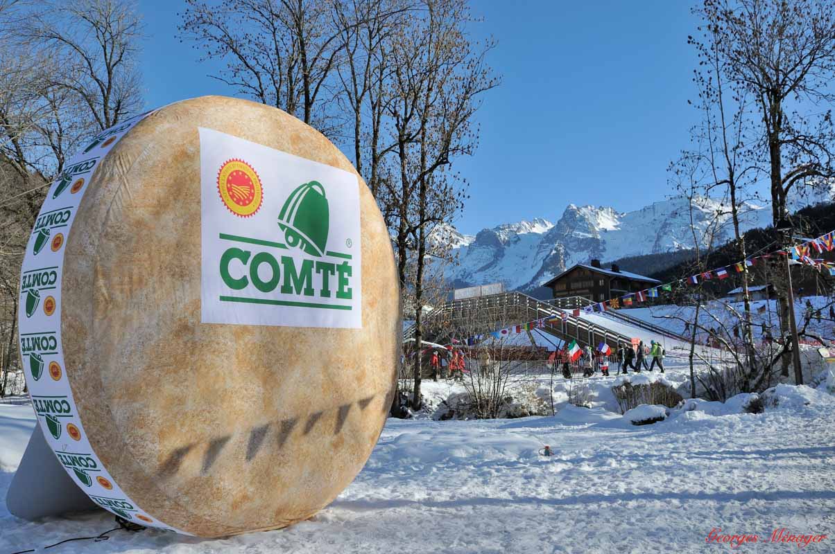 huge cheese in le grand bornand