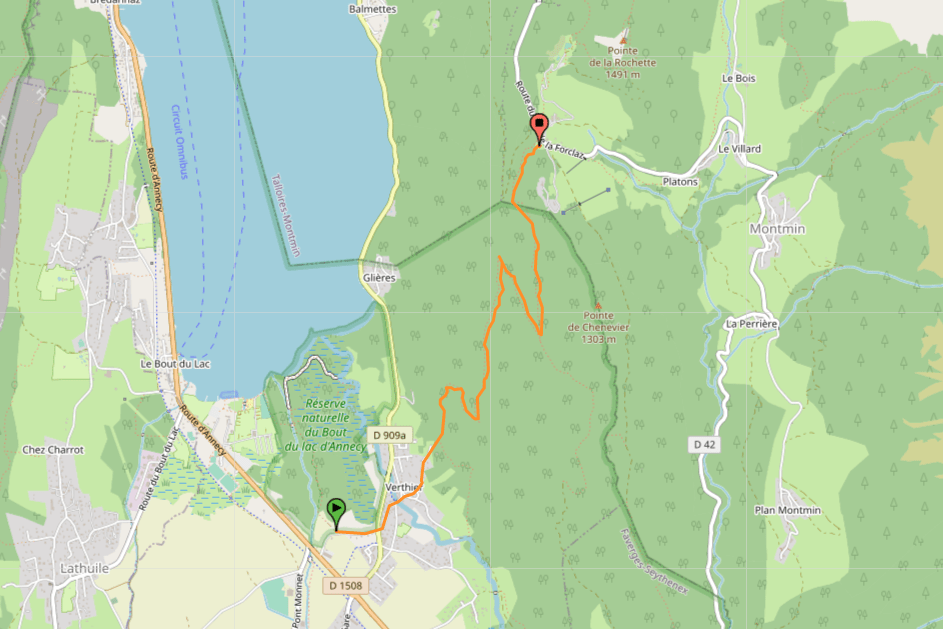 map hike col de la forclaz annecy