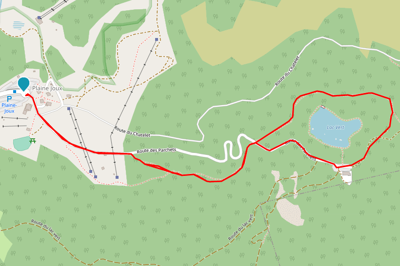 map randonnee lac vert hike