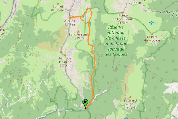 pointe d arcalod hiking map