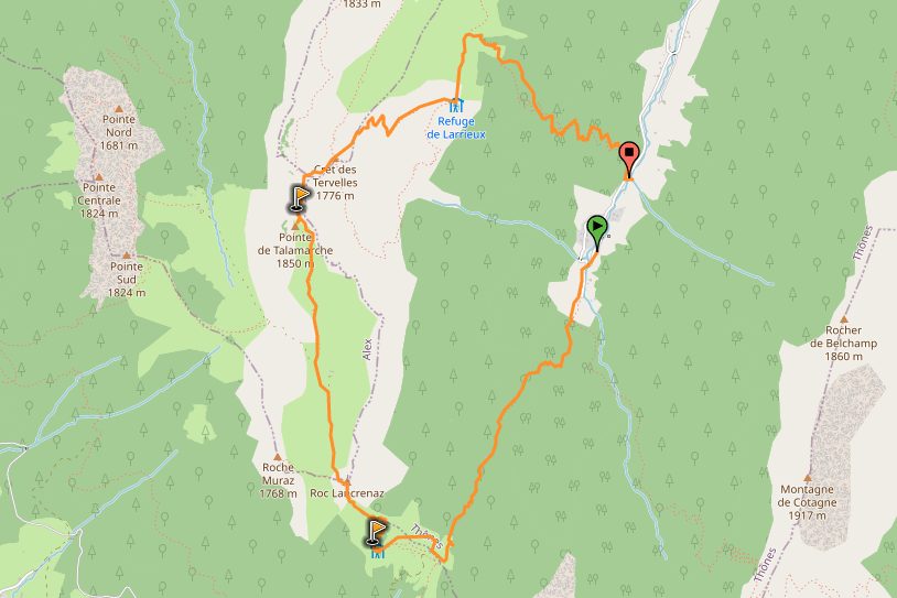 pointe de talamarche map hike