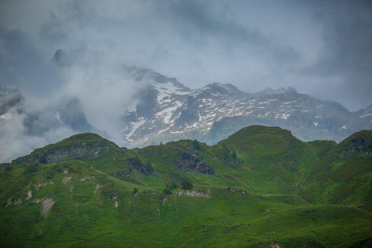 view on snowcapped mountain