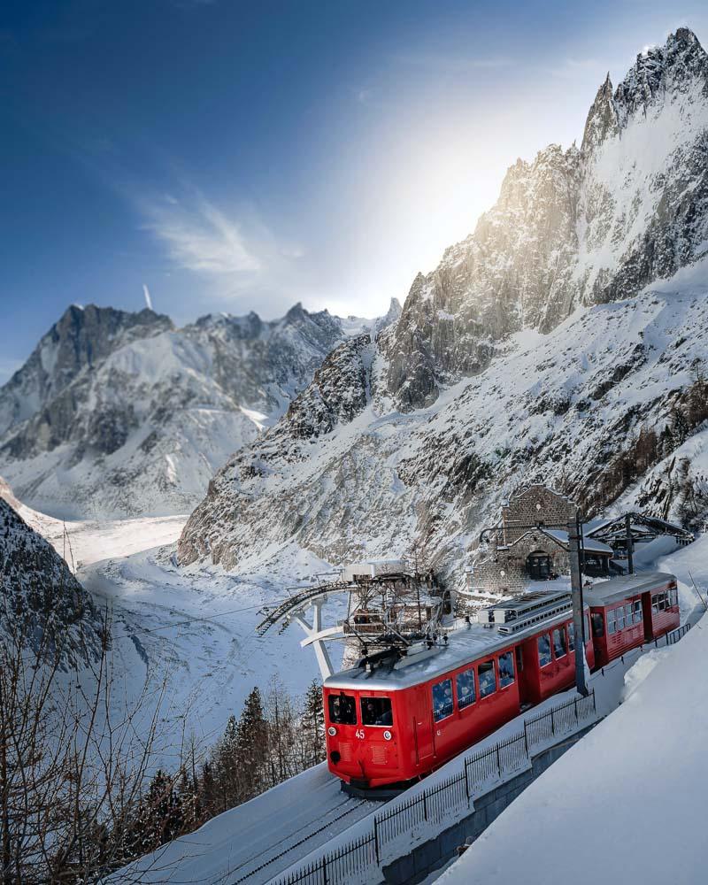 train at the mer de glace chamonix france