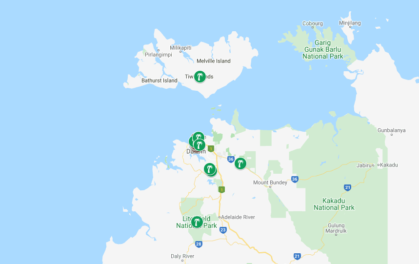 darwin landmarks map