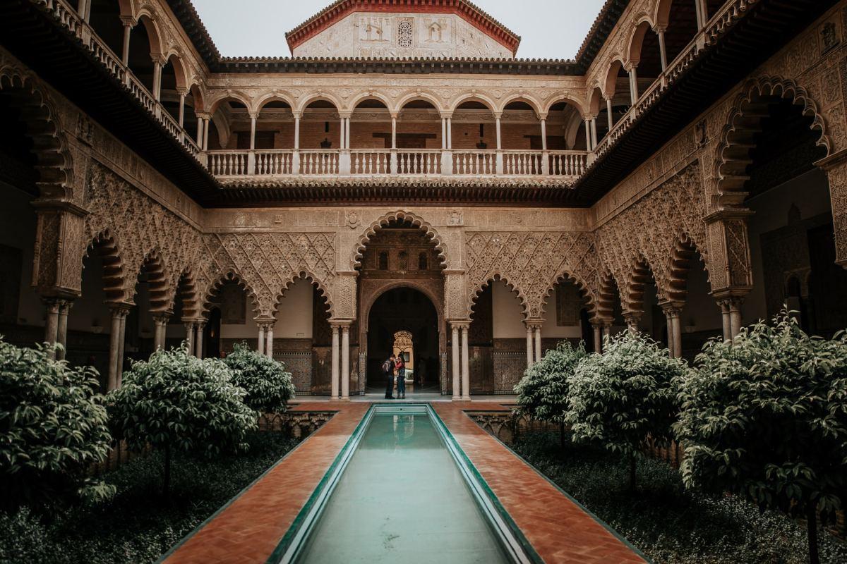 alcazar de sevilla is one of the most famous landmarks of spain