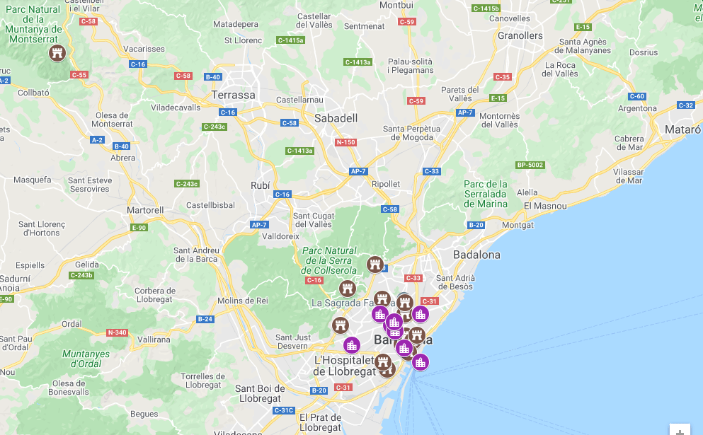 barcelona map attractions
