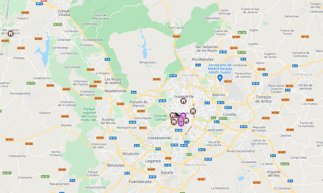 madrid landmarks map