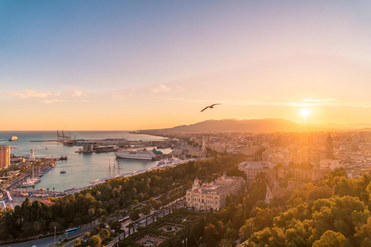 sunset in malaga