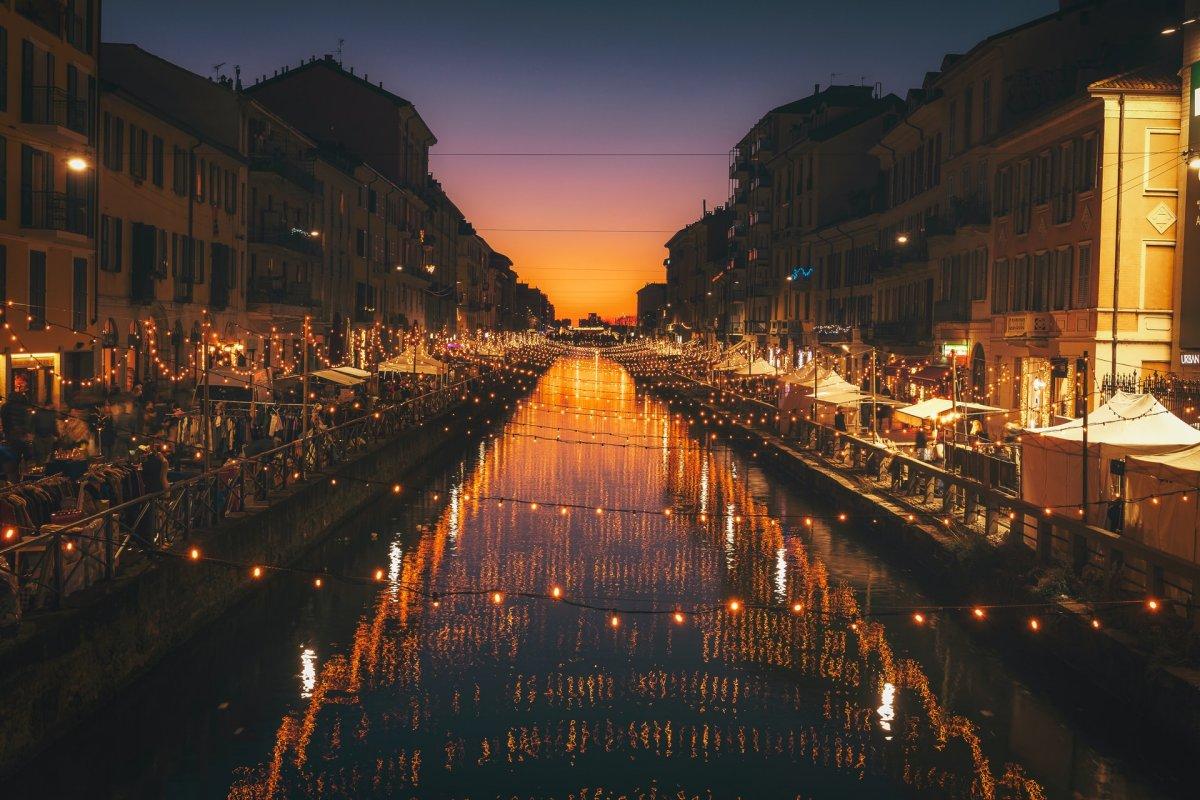 naviglio is one of the most landmarks of milan