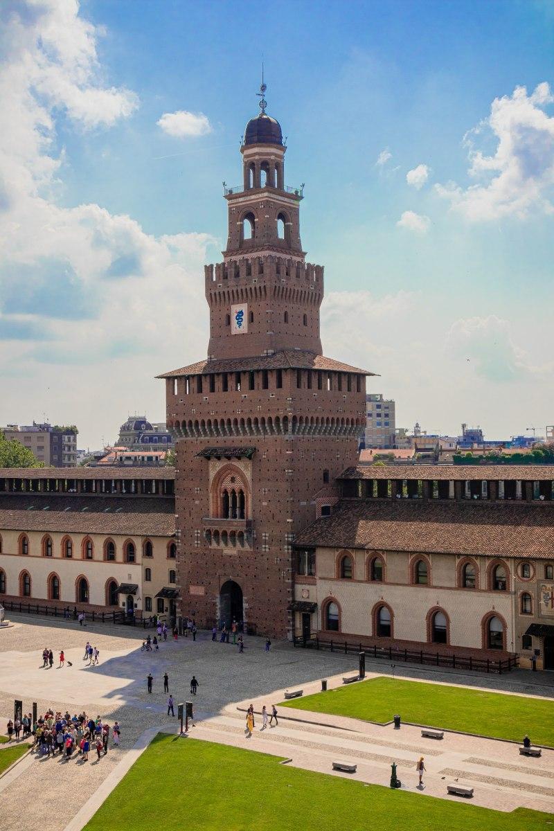 sforzesco castle is in the famous monuments of milan