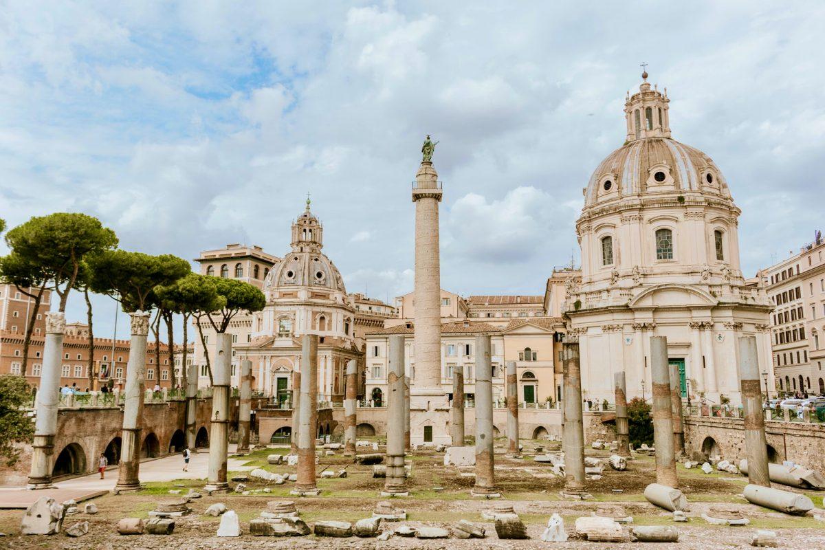 trajan is among the most famous landmarks in rome italy