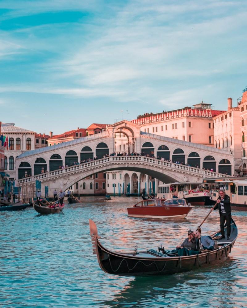 rialto bridge is a famous landmark of italy