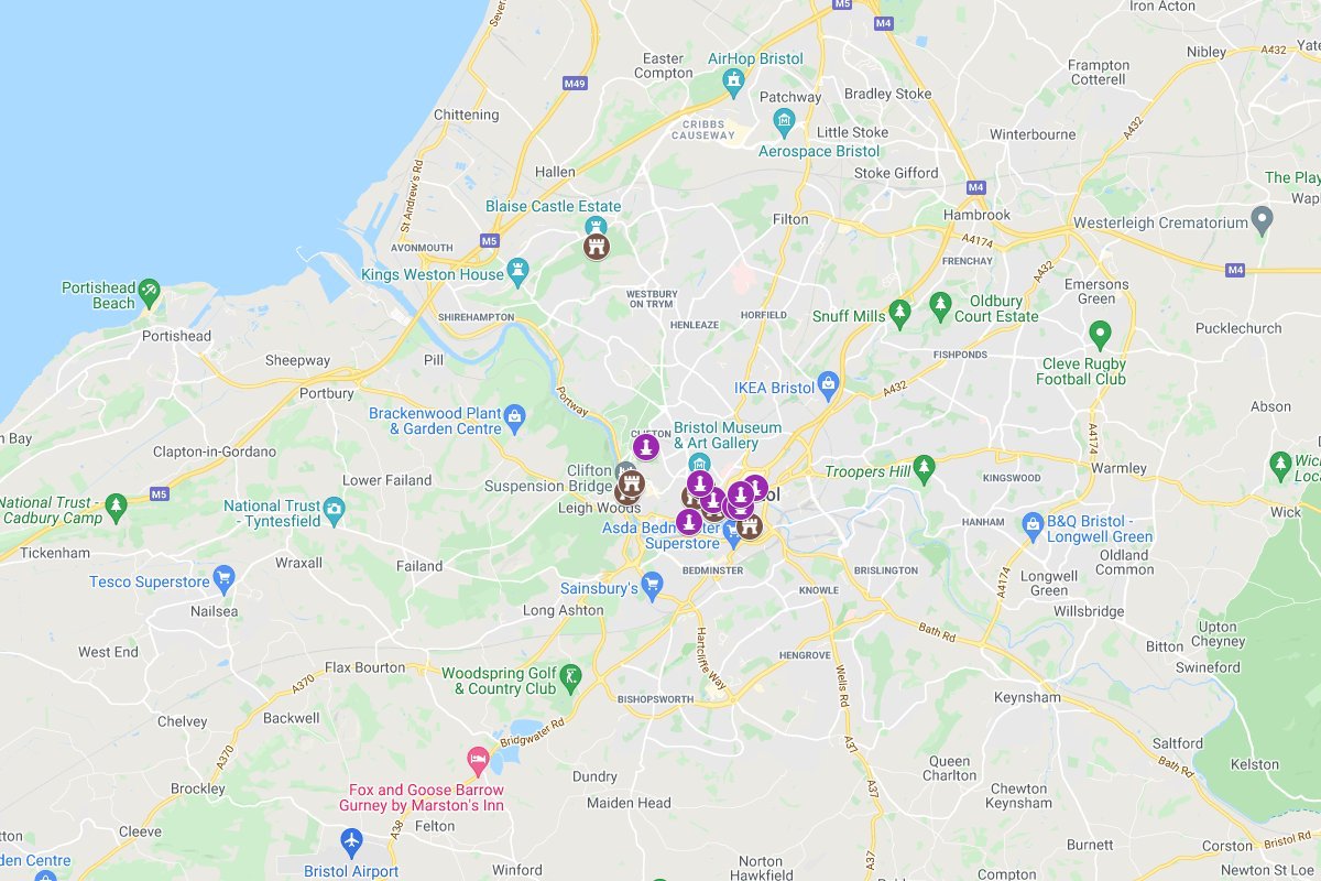 bristol landmarks map