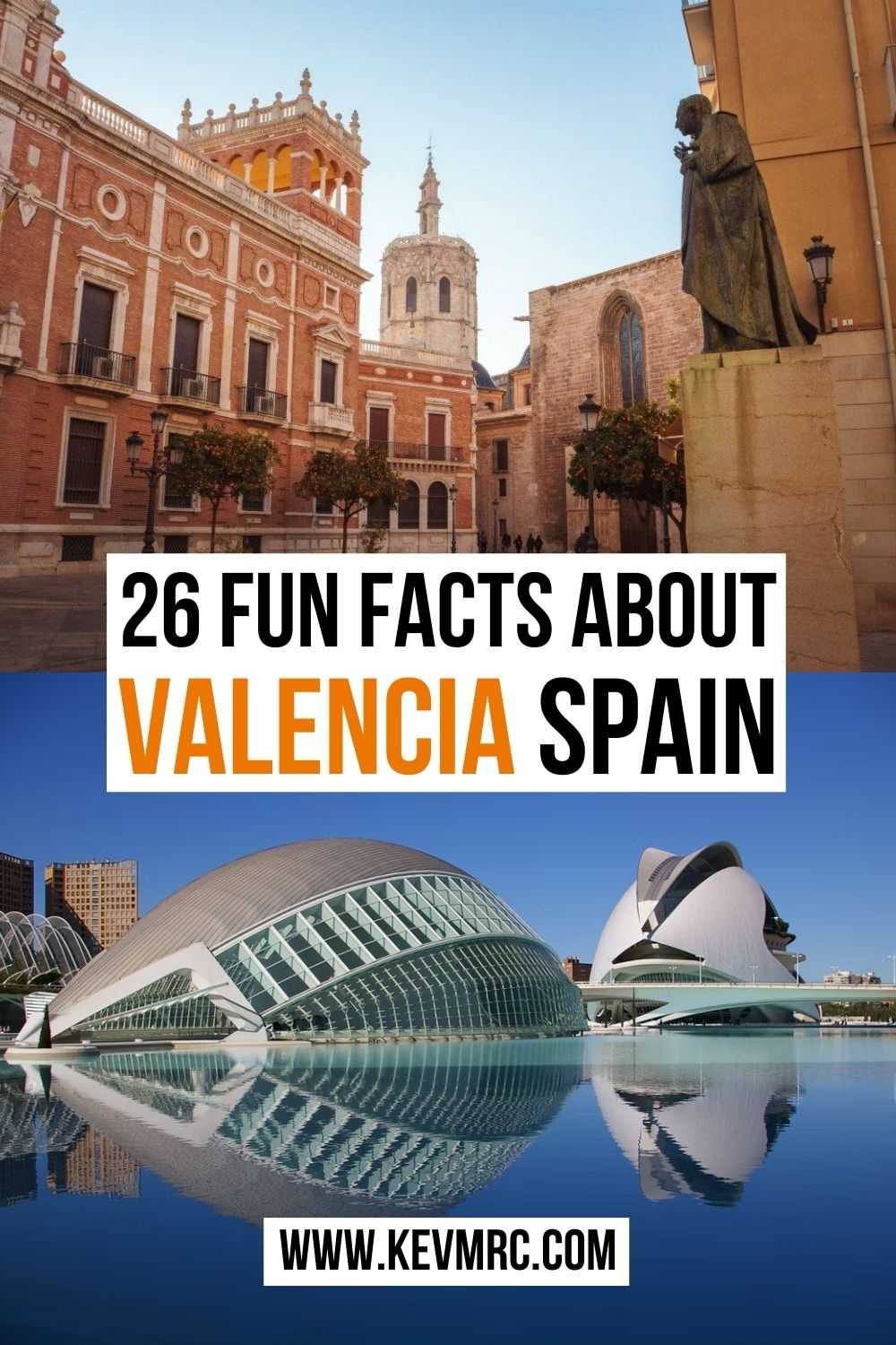 Visiting Valencia in Spain means discovering an attractive city welcoming several million tourists every year. The city is famous for its historical center, for its cuisine but also for its unmissable City of Sciences and Art. Learn more with these 26 interesting facts about Valencia Spain! valencia spain facts | valencia facts | spain facts fun | fun facts about spain #spainfacts #valencia