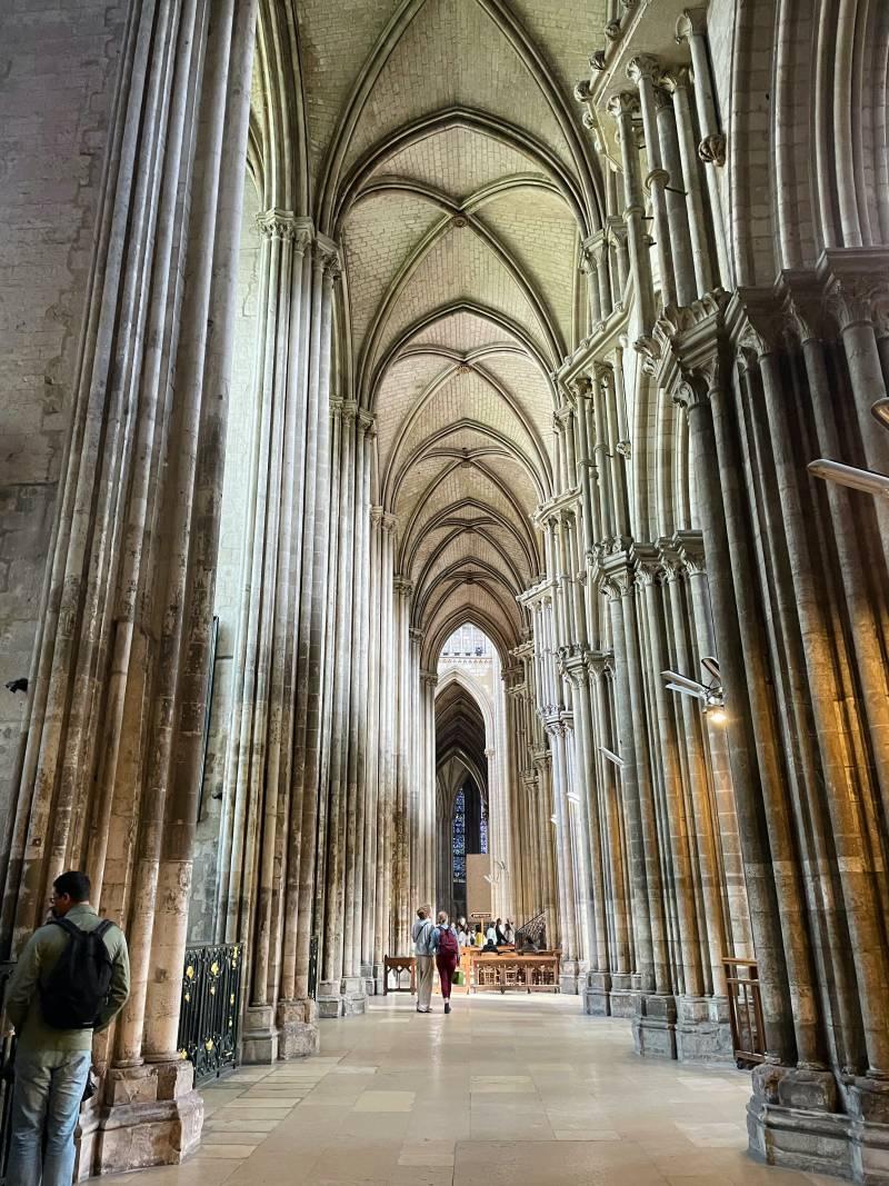 inside one of the alleys of rouen cathedral