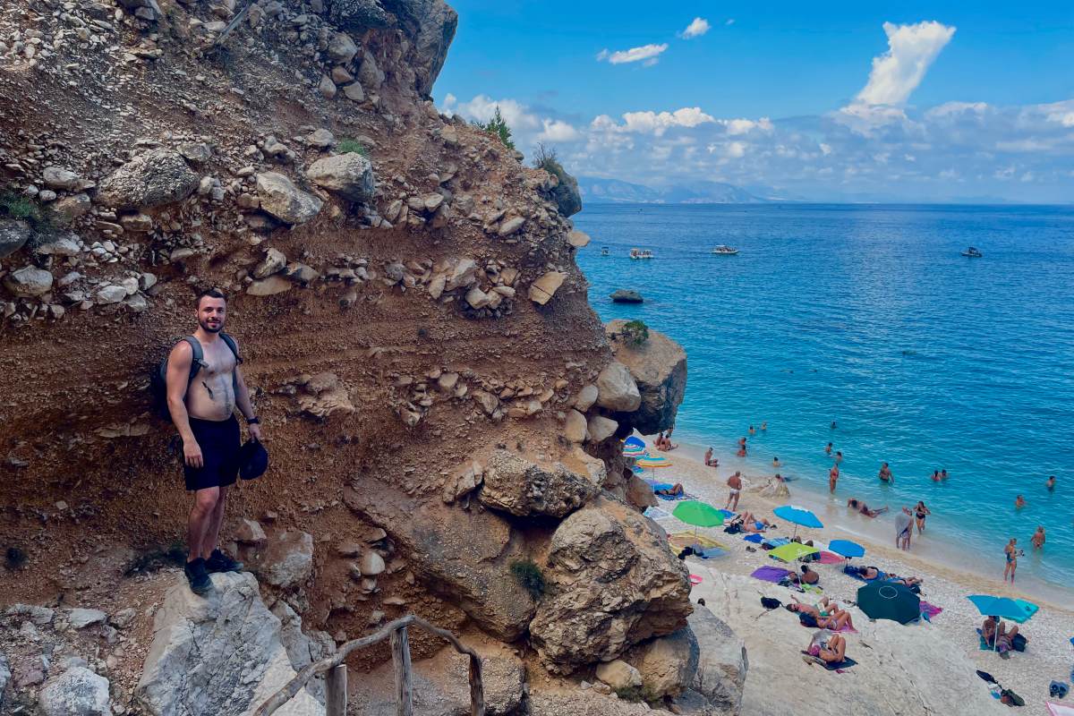 kevmrc standing on the stairs to cala goloritze sardinia italy
