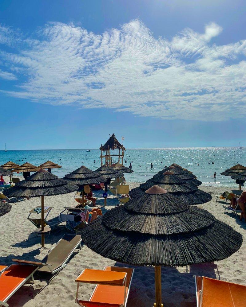 view of spiaggia delle dune from the bar