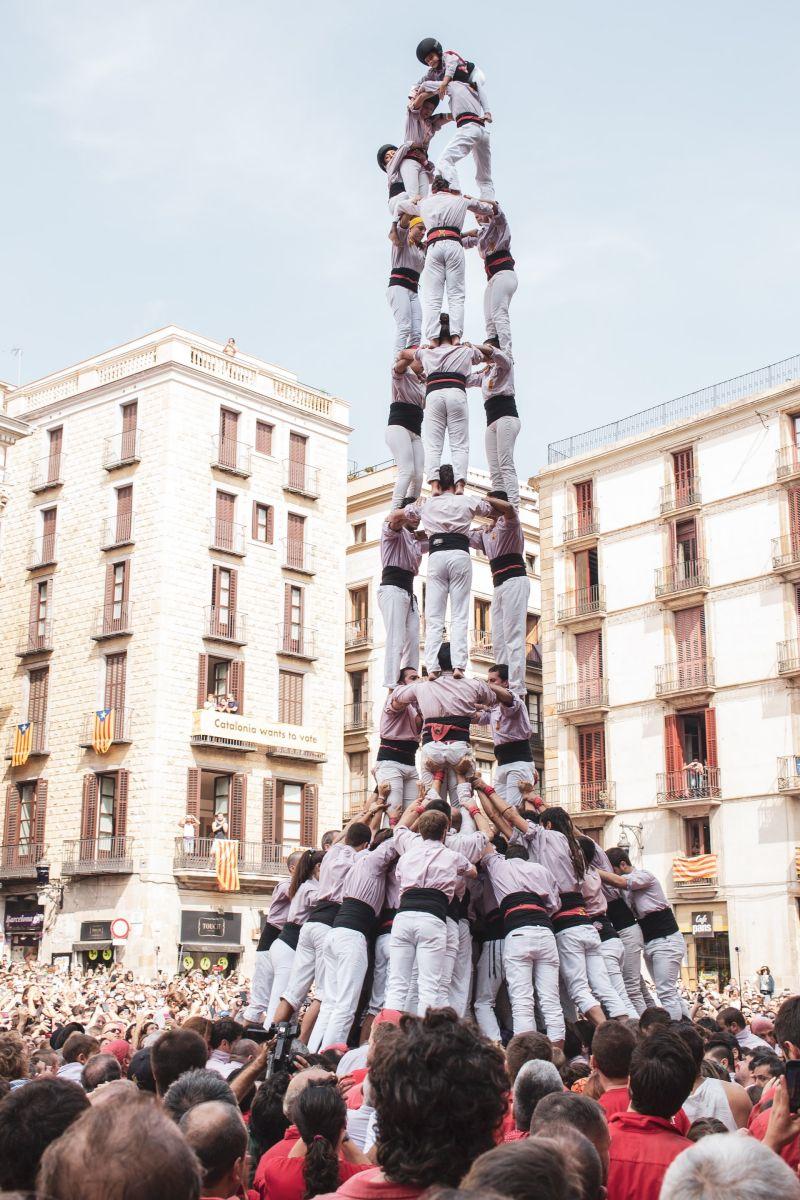 castellers at santa eulalia festival