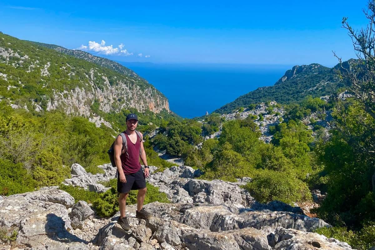 kevin on the hike to cala goloritze