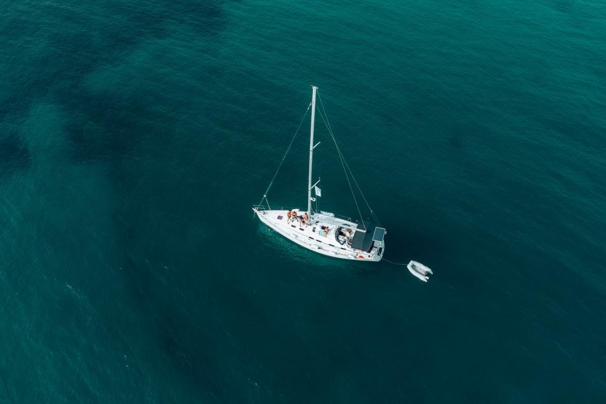 boat in the aegean sea in thassos