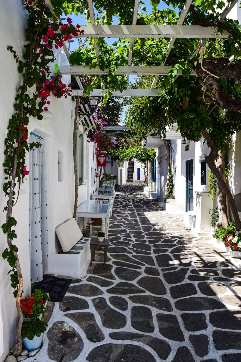 parikia streets in paros greece