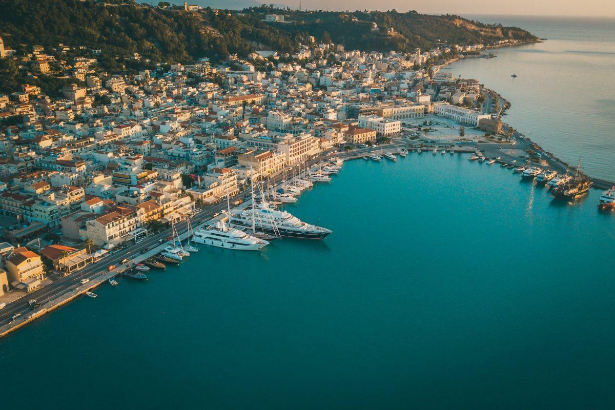 coastal view of zante town