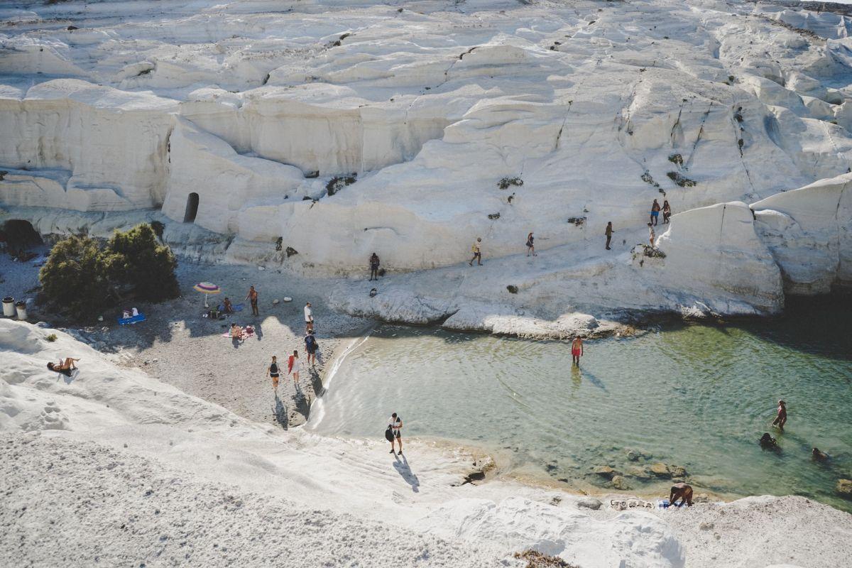 milos iconic white beach