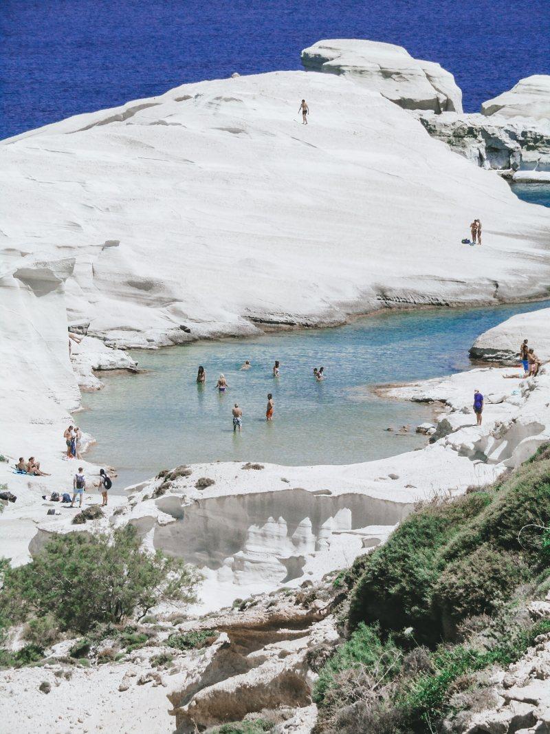 milos iconic white cliffs