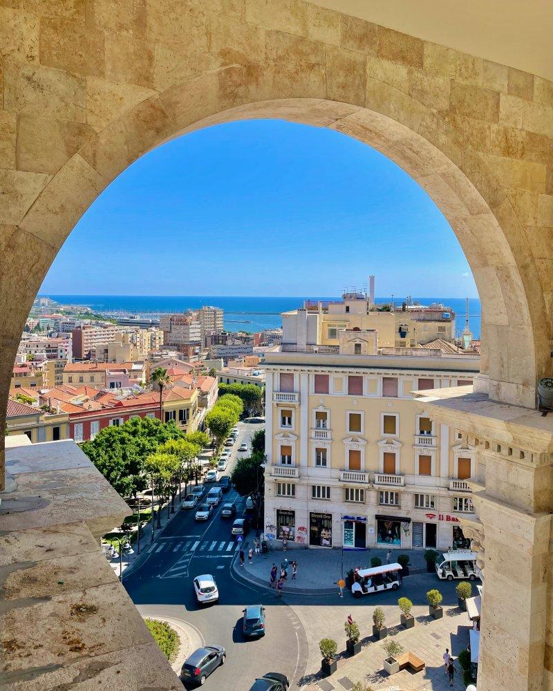 view from the bastione san remy in center cagliari