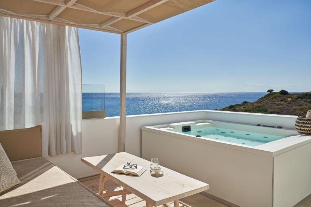 volcano luxury suites is in the great hotels in milos greece on the beach