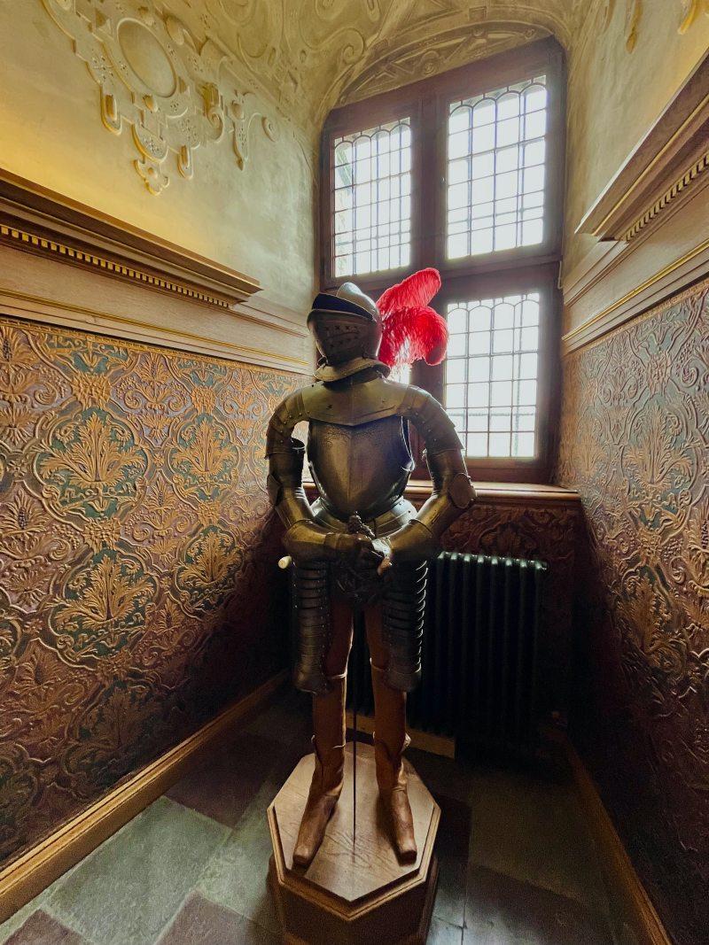 armor in the rose dining room