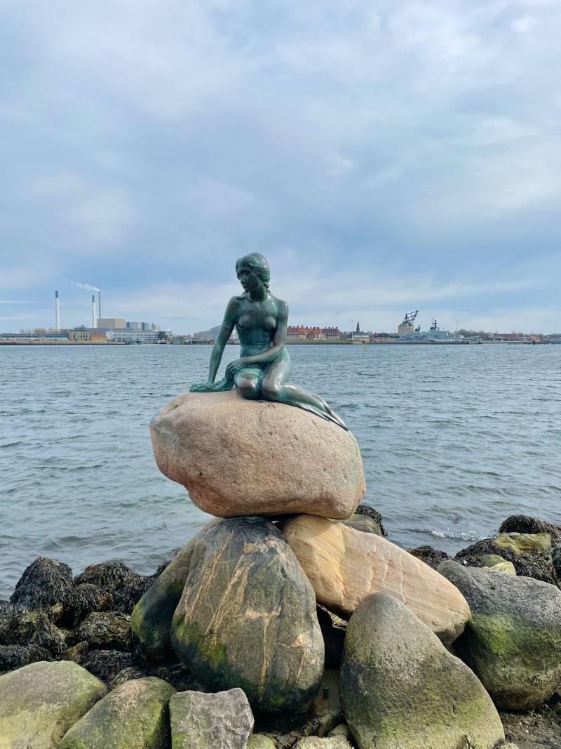 little mermaid statue is a must if you visit copenhagen in winter