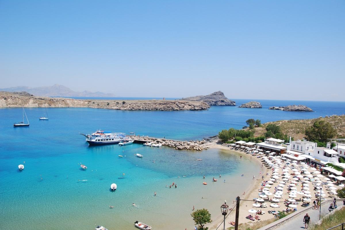 lindos bay in rhodes