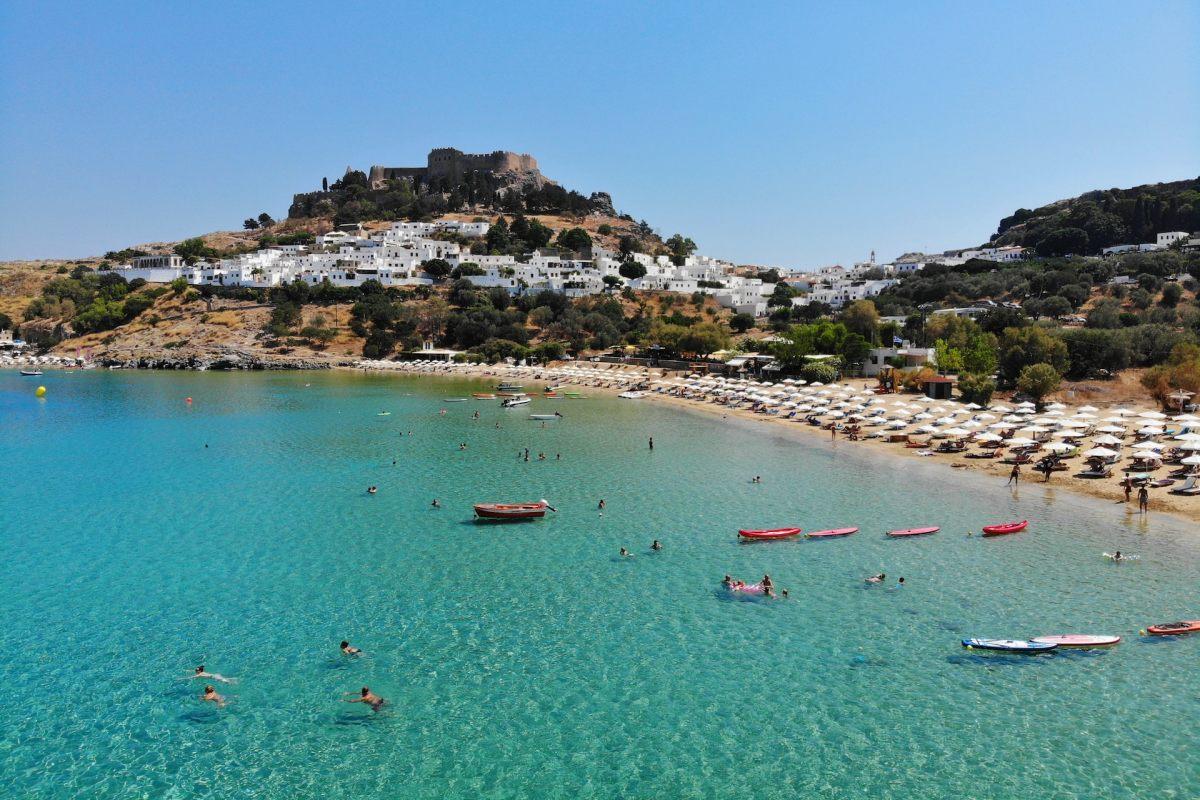 lindos beach in rhodes