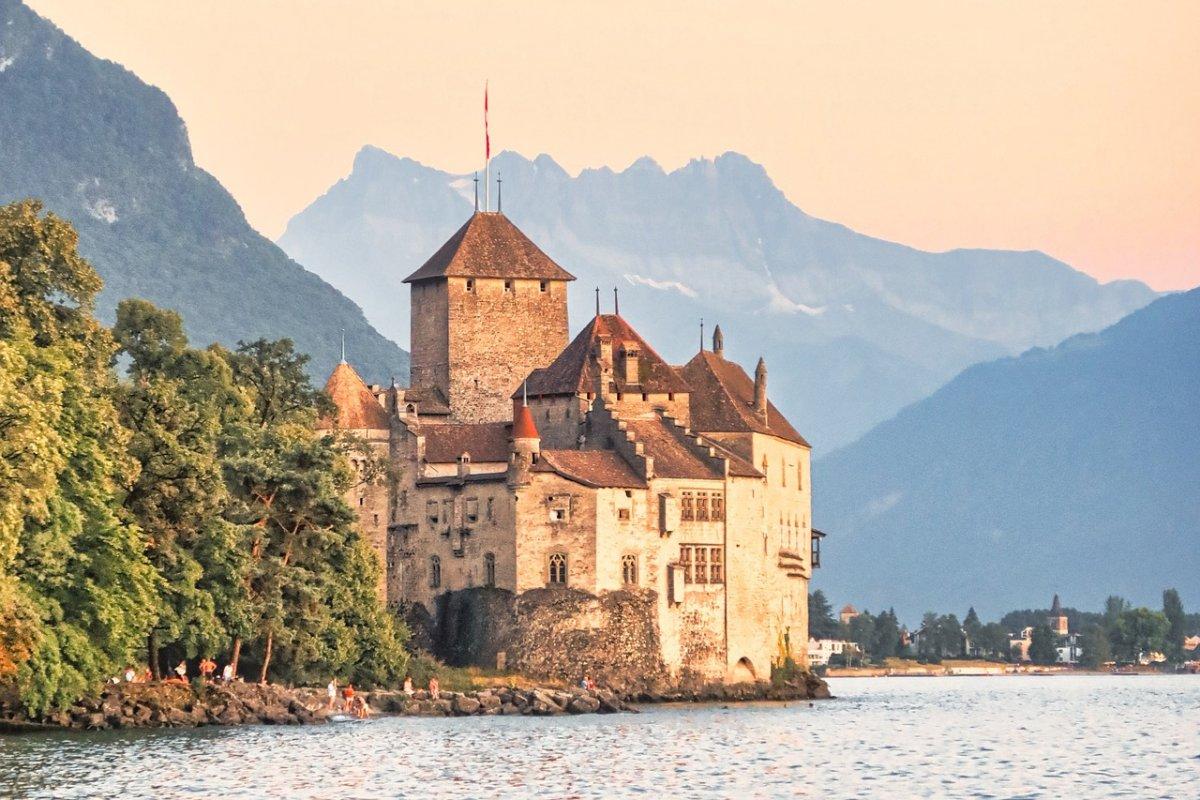 chillon castle is the most famous landmark in switzerland