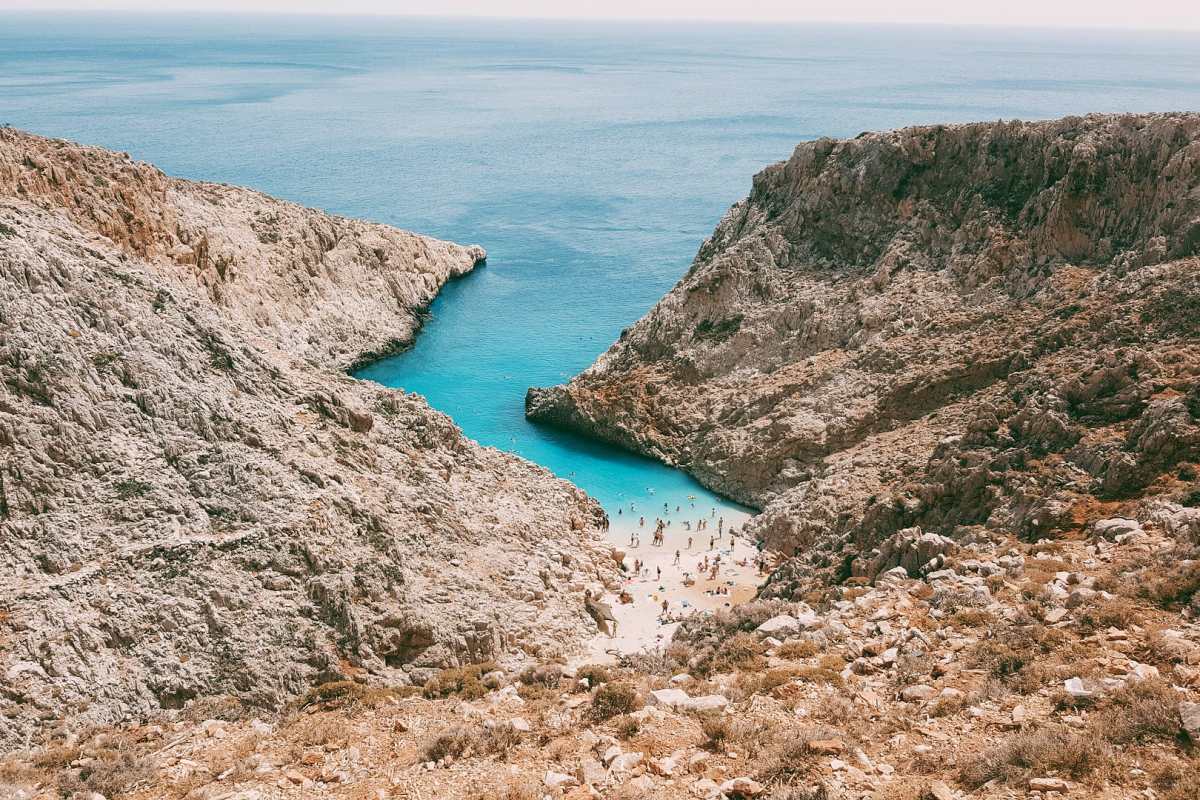 hidden beach in chania area